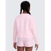 imageCRZ YOGA SoftAura Long Sleeve Casual Hoodie for Girls  Lounge Pullover Shirts Crew Neck Relaxed Waist Length Kids TeenStrawberry Pink
