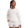imageCRZ YOGA SoftAura Long Sleeve Casual Hoodie for Girls  Lounge Pullover Shirts Crew Neck Relaxed Waist Length Kids TeenMilky White