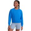 imageCRZ YOGA SoftAura Long Sleeve Casual Hoodie for Girls  Lounge Pullover Shirts Crew Neck Relaxed Waist Length Kids TeenSparkle Blue