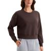 imageCRZ YOGA Womens SoftAura Crewneck Sweatshirt Long Sleeve Workout Casual Pullover Basic Fall TopsHot Fudge Brown