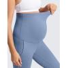 imageCRZ YOGA Women Butterluxe Maternity Flare Leggings with Pockets 31quot  Workout Active Yoga Pregnancy Pants Over The Belly SoftWashed Denim