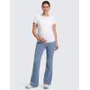 imageCRZ YOGA Women Butterluxe Maternity Flare Leggings with Pockets 31quot  Workout Active Yoga Pregnancy Pants Over The Belly SoftWashed Denim
