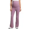 imageCRZ YOGA Women Butterluxe Maternity Flare Leggings with Pockets 31quot  Workout Active Yoga Pregnancy Pants Over The Belly SoftLight Lavender