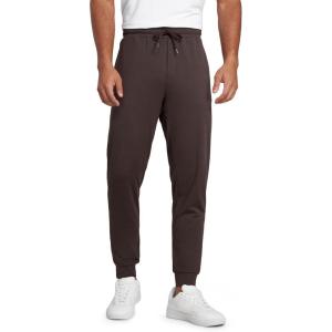 imageCRZ YOGA Mens Cloud Jersey Joggers 29quot Breathable Casual Lounge Workout Soft Sweatpants with Zipper PocketsHot Fudge Brown