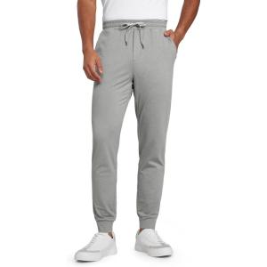 imageCRZ YOGA Mens Cloud Jersey Joggers 29quot Breathable Casual Lounge Workout Soft Sweatpants with Zipper PocketsSterling