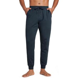 imageCRZ YOGA Mens Cloud Jersey Joggers 29quot Breathable Casual Lounge Workout Soft Sweatpants with Zipper PocketsTrue Navy