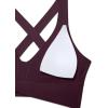 imageCRZ YOGA Womens Butterluxe Ruched Longline Sports Bras  V Neck Padded Yoga Tank Wide Straps Cross Back Crop TopsDeep Purple