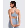 imageCRZ YOGA Butterluxe Scoop Neck Y Back Sports Bra for Girls  Yoga Athletic Casual Tops Spaghetti Strap Crop Padded Kids TeenCambric Blue
