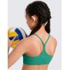 imageCRZ YOGA Butterluxe Scoop Neck Y Back Sports Bra for Girls  Yoga Athletic Casual Tops Spaghetti Strap Crop Padded Kids TeenCascadia Green