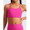 imageCRZ YOGA Butterluxe Scoop Neck Y Back Sports Bra for Girls  Yoga Athletic Casual Tops Spaghetti Strap Crop Padded Kids TeenHibiscus Purple