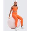 imageCRZ YOGA Butterluxe Scoop Neck Y Back Sports Bra for Girls  Yoga Athletic Casual Tops Spaghetti Strap Crop Padded Kids TeenNeon Orange