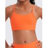 imageCRZ YOGA Butterluxe Scoop Neck Y Back Sports Bra for Girls  Yoga Athletic Casual Tops Spaghetti Strap Crop Padded Kids TeenNeon Orange