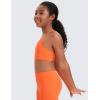 imageCRZ YOGA Butterluxe Scoop Neck Y Back Sports Bra for Girls  Yoga Athletic Casual Tops Spaghetti Strap Crop Padded Kids TeenNeon Orange