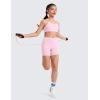 imageCRZ YOGA Butterluxe Scoop Neck Y Back Sports Bra for Girls  Yoga Athletic Casual Tops Spaghetti Strap Crop Padded Kids TeenPink Peony