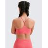 imageCRZ YOGA Butterluxe Scoop Neck Y Back Sports Bra for Girls  Yoga Athletic Casual Tops Spaghetti Strap Crop Padded Kids TeenRaspberry Sorbet