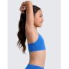 imageCRZ YOGA Butterluxe Scoop Neck Y Back Sports Bra for Girls  Yoga Athletic Casual Tops Spaghetti Strap Crop Padded Kids TeenSparkle Blue