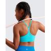 imageCRZ YOGA Butterluxe Scoop Neck Y Back Sports Bra for Girls  Yoga Athletic Casual Tops Spaghetti Strap Crop Padded Kids TeenSpectral Blue