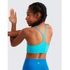 imageCRZ YOGA Butterluxe Scoop Neck Y Back Sports Bra for Girls  Yoga Athletic Casual Tops Spaghetti Strap Crop Padded Kids TeenSpectral Blue