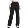 imageCRZ YOGA Cotton Fleece Lined Sweatpants Women 28quot30quot Straight Leg Casual Lounge Sweat Pants for WomenBlack
