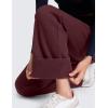 imageCRZ YOGA Cotton Fleece Lined Sweatpants Women 28quot30quot Straight Leg Casual Lounge Sweat Pants for WomenDark Red