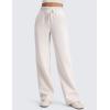 imageCRZ YOGA Cotton Fleece Lined Sweatpants Women 28quot30quot Straight Leg Casual Lounge Sweat Pants for WomenMilky White Bone
