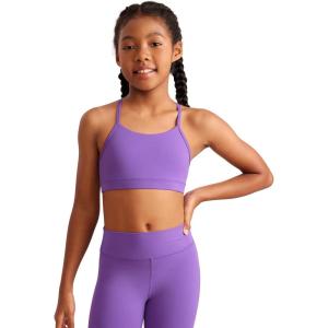 imageCRZ YOGA Butterluxe Scoop Neck Y Back Sports Bra for Girls  Yoga Athletic Casual Tops Spaghetti Strap Crop Padded Kids TeenRoyal Lilac