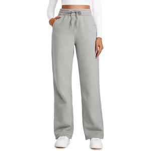 imageCRZ YOGA Cotton Fleece Lined Sweatpants Women 28quot30quot Straight Leg Casual Lounge Sweat Pants for WomenSterling