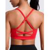 imageCRZ YOGA Womens Butterlift Cross Back Sports Bra  Scoop Neck Adjustable Straps Wireless Padded Pilates Workout TopDeep Red
