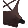 imageCRZ YOGA Womens Butterlift Cross Back Sports Bra  Scoop Neck Adjustable Straps Wireless Padded Pilates Workout TopHot Fudge Brown