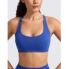imageCRZ YOGA Womens Butterlift Cross Back Sports Bra  Scoop Neck Adjustable Straps Wireless Padded Pilates Workout TopWaves Blue