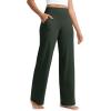 imageCRZ YOGA Womens Butterlift High Waisted Wide Leg Pants with Pockets 29quot31quot33quot  Yoga Lounge Buttery Soft Comfy CasualLegend Green