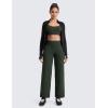 imageCRZ YOGA Womens Butterlift High Waisted Wide Leg Pants with Pockets 29quot31quot33quot  Yoga Lounge Buttery Soft Comfy CasualLegend Green