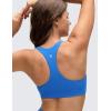 imageCRZ YOGA Womens Butterluxe V Neck Sports Bras  Supportive Racerback Wireless Padded Athletic Yoga Crop TopSparkle Blue