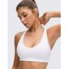 imageCRZ YOGA Womens Butterluxe V Neck Sports Bras  Supportive Racerback Wireless Padded Athletic Yoga Crop TopWhite