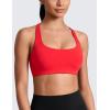 imageCRZ YOGA Butterlift Cross Back Sports Bras for Women  Scoop Neck Adjustable Straps Wireless Padded Pilates Workout TopDeep Red