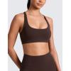 imageCRZ YOGA Butterlift Cross Back Sports Bras for Women  Scoop Neck Adjustable Straps Wireless Padded Pilates Workout TopHot Fudge Brown