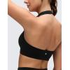 imageCRZ YOGA Butterluxe Halter Sports Bras for Women  Scoop Neck Padded Open Back Yoga Crop Gym Tops Low ImpactBlack