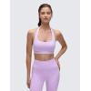 imageCRZ YOGA Butterluxe Halter Sports Bras for Women  Scoop Neck Padded Open Back Yoga Crop Gym Tops Low ImpactElfin Purple
