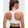 imageCRZ YOGA Butterluxe V Neck Padded Sports Bras for Women  Supportive Racerback Wireless Athletic Yoga Crop TopWhite