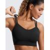 imageCRZ YOGA Softness Mold Butterluxe Strappy Sports Bras for Women  Double Spaghetti Strap Longline Workout Yoga Crop TopBlack