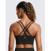 imageCRZ YOGA Softness Mold Butterluxe Strappy Sports Bras for Women  Double Spaghetti Strap Longline Workout Yoga Crop TopBlack