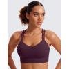 imageCRZ YOGA Softness Mold Butterluxe Strappy Sports Bras for Women  Double Spaghetti Strap Longline Workout Yoga Crop TopDeep Purple