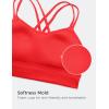 imageCRZ YOGA Softness Mold Butterluxe Strappy Sports Bras for Women  Double Spaghetti Strap Longline Workout Yoga Crop TopDeep Red