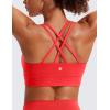 imageCRZ YOGA Softness Mold Butterluxe Strappy Sports Bras for Women  Double Spaghetti Strap Longline Workout Yoga Crop TopDeep Red