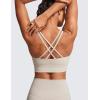 imageCRZ YOGA Softness Mold Butterluxe Strappy Sports Bras for Women  Double Spaghetti Strap Longline Workout Yoga Crop TopMojave Tan