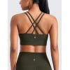 imageCRZ YOGA Softness Mold Butterluxe Strappy Sports Bras for Women  Double Spaghetti Strap Longline Workout Yoga Crop TopOlive Green