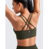 imageCRZ YOGA Softness Mold Butterluxe Strappy Sports Bras for Women  Double Spaghetti Strap Longline Workout Yoga Crop TopOlive Green