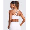 imageCRZ YOGA Softness Mold Butterluxe Strappy Sports Bras for Women  Double Spaghetti Strap Longline Workout Yoga Crop TopWhite