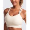 imageCRZ YOGA Softness Mold Butterluxe Strappy Sports Bras for Women  Double Spaghetti Strap Longline Workout Yoga Crop TopWhite Apricot