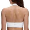imageCRZ YOGA Butterluxe Halter Sports Bras for Women  Scoop Neck Padded Open Back Yoga Crop Gym Tops Low ImpactWhite